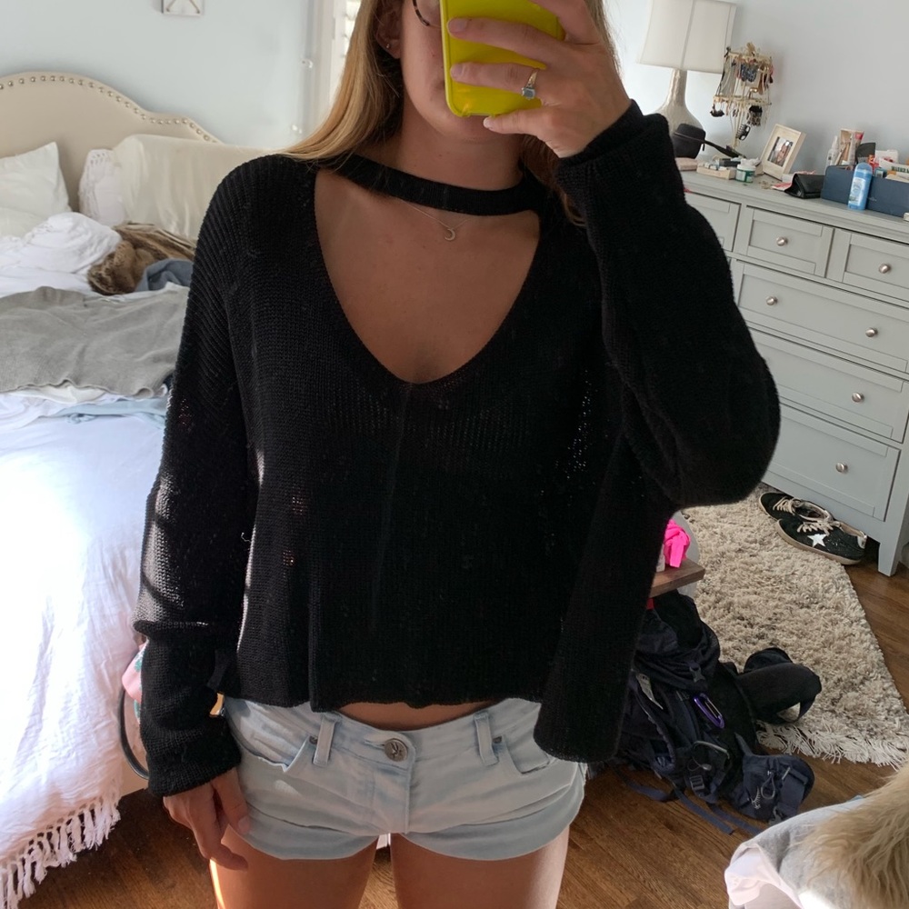 Black Cut Out Sweater